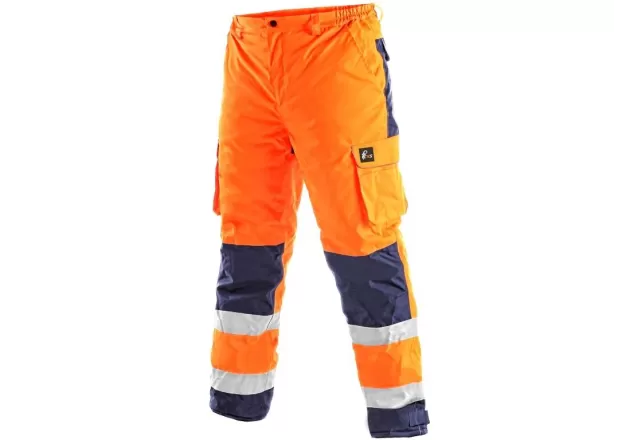 Kalhoty CXS CARDIFF, výstražné, zateplené, pánské, oranžové