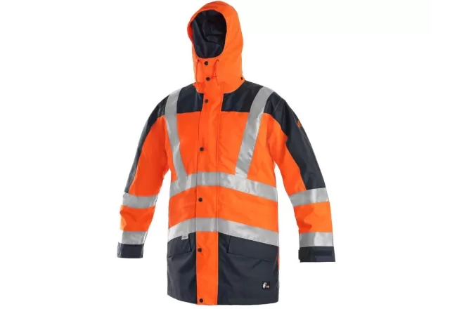 Bunda CXS LONDON, výstražná, 5 V 1, pánská, oranžovo-modrá