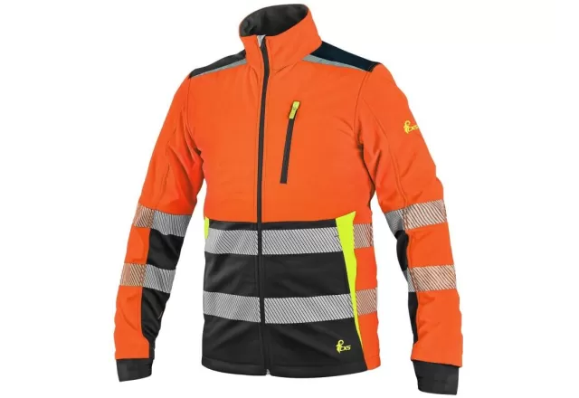 Bunda CXS BENSON, výstražná, softshell, pánská, oranžovo - černá