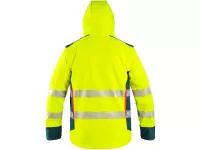 Bunda CXS BEDFORD, výstražná, pánská, softshell, žluto-petrolová