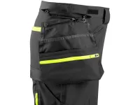 Kalhoty CXS NAOS HV, pánské, černo-žlutá Hi-Vis, reflexní pruhy