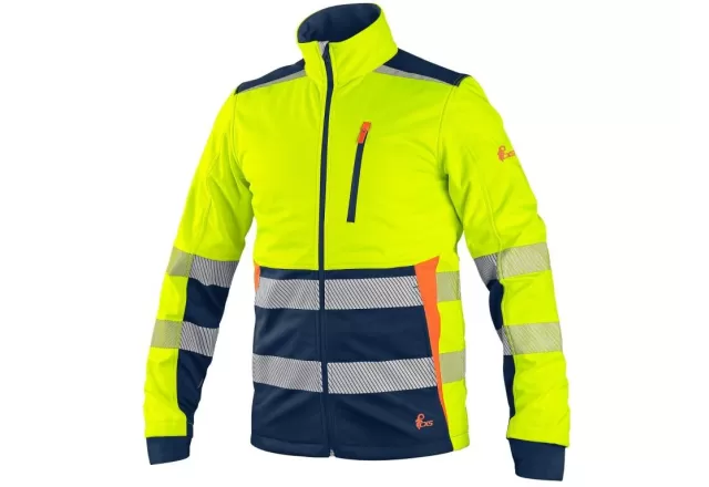 Bunda CXS BENSON, výstražná, softshell, pánská